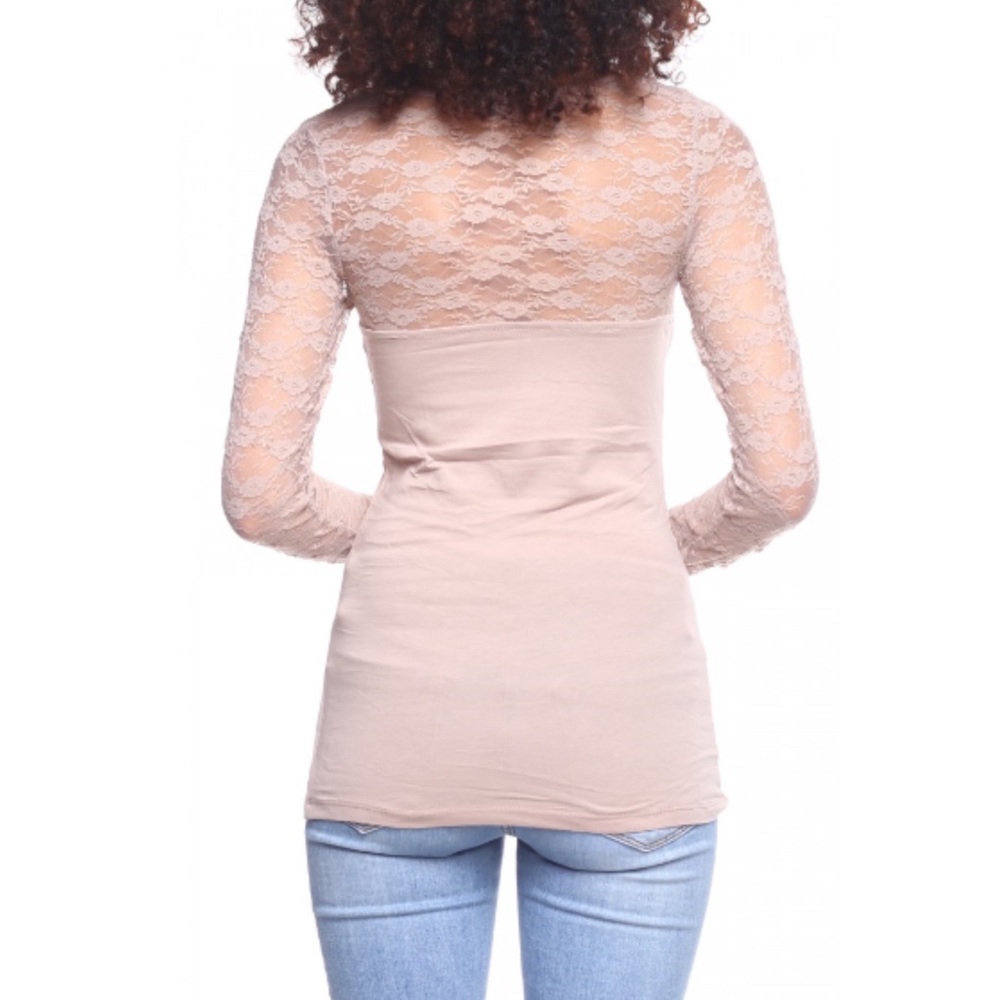 NWOT Sweetheart Floral Lace Long Sleeve Top - Picture 3 of 8